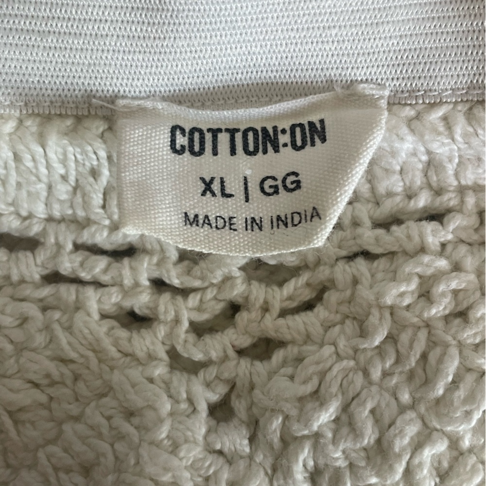 Cotton On XL Cream Crochet Halter Crop Top – Boho Festival Adjustable Tie Back - Picture 4 of 10